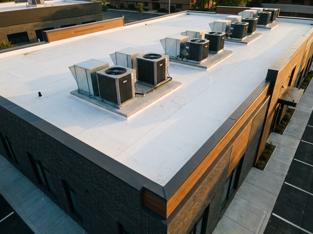 Commercial TPO flat roof system